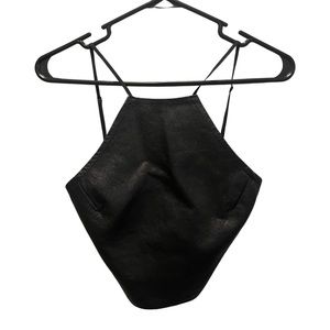 Leather Backless Top